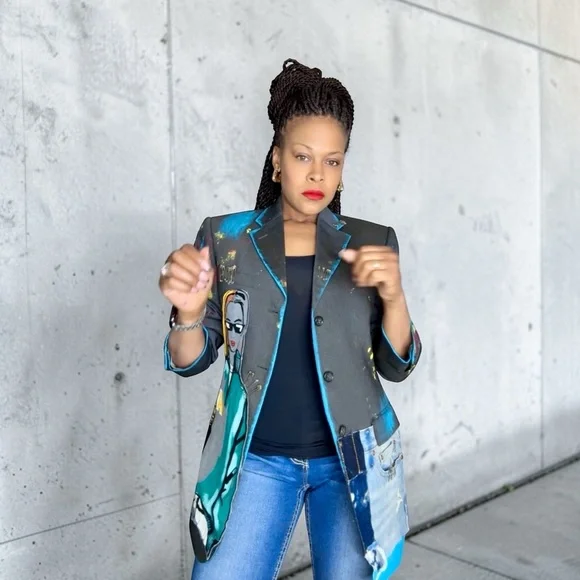 Colorful Graphic Blazer - Picture 8 of 10